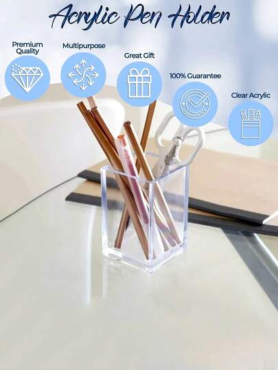 1 Hộp đựng mỹ phẩm bằng nhựa trong suốt: Thích hợp để đựng cọ trang điểm, bút kẻ mắt, son môi, phấn mắt, v.v. - Nhẹ và dễ sử dụng, hộp đựng cọ trang điểm bằng nhựa trong suốt, khay đựng mỹ phẩm cho ngăn kéo phòng tắm, hộp đựng đồ dùng văn phòng phẩm, hộp đựng bút.