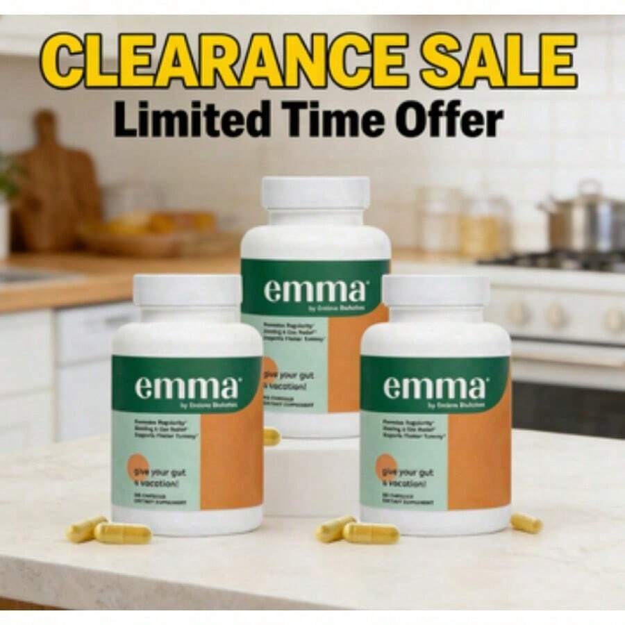 Selling Fast!EMMA 3-Pack Gut Health Support: 180 Capsules For Intestine Cleanse & Digestion Restore. Women's Health. - 3 - 查看 1