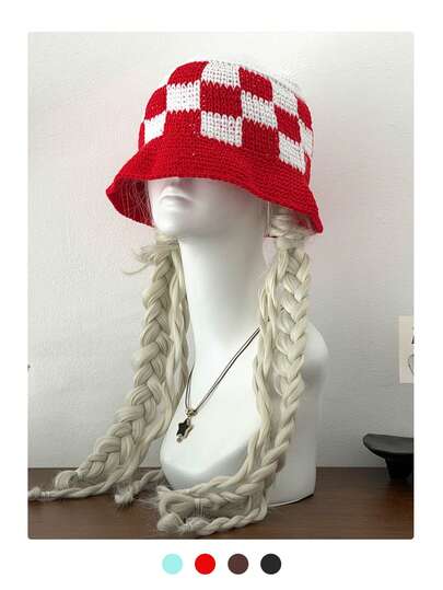 新款格纹渔夫帽，春、夏、秋季百搭，男女皆宜，小巧设计修饰脸型，防晒防晒