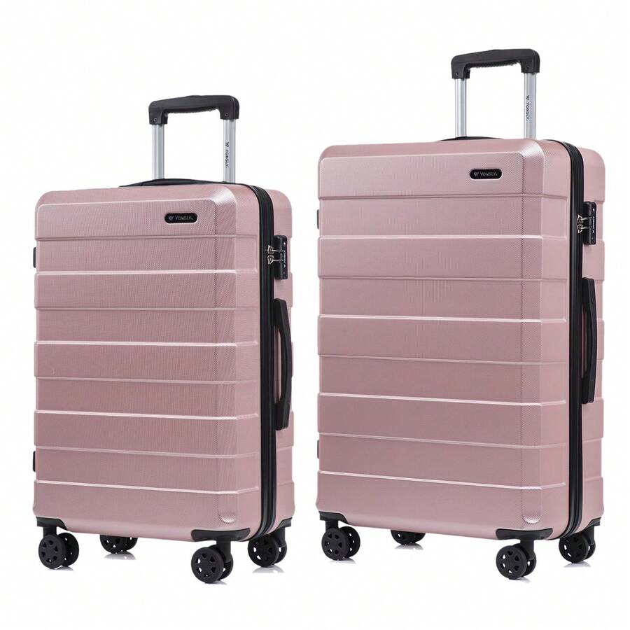 YONSLY Koffer Set 2-teilig 24/28 Zoll mit TSA Zollschloss YKK Reißverschluss 4 Leise 360°-Rollen Doppelt Verwendbarer Reißverschluss Netztasche Hartschalenkoffer für Urlaub Familienausflüge und Pärchenreisen