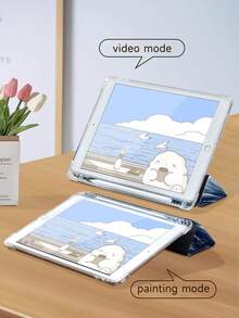 Kingsung 蓝色花纹平板电脑保护套。饰有蝴蝶结和花朵图案，兼容 iPad 9.7/10.2/10.5/10.9/12.9/Pro 11（第十代）、Air 8 (M4) 2026（11 英寸）、Air 6 (M4) 2036（13 英寸），兼容三星 Galaxy Tab S6 Lite 10.4 英寸，兼容 Kindle Paperwhite 第十二代 2024、Kindle 第十一代 2022，柔软防摔，智能支架/自动唤醒/睡眠功能。 - 彩色 - 查看 7