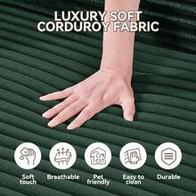 2-In-1 Convertible Sleeper Sofa Bed,3 Seats Compression Sofa With Fixed-Shape Frame, 82.67" Comfy Floor Couch With Pillows Hybrid Sofa Pocketed Spring - 墨綠色 - 查看 7