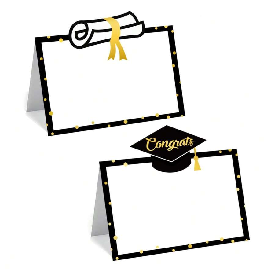 Graduation Seat Cards, Congratulations Graduation Folding Self-Service Food Labels, And Graduation Party Tabletop Tent Name Cards Decor - View 1
