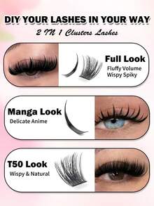 448根睫毛+60D+80D+100D大容量睫毛册，3D超蓬松柔软舒适高品质DIY睫毛簇，俄罗斯睫毛嫁接套装，单根睫毛，3D浓密睫毛簇，D卷睫毛簇套装，10-18毫米DIY睫毛嫁接，4种款式睫毛簇，单根睫毛簇，在家即可轻松嫁接 - 彩色 - 查看 6