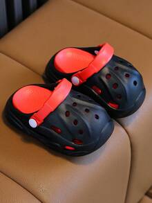 Kids Summer New Hollow Breathable Sandals, Boys & Girls Indoor Home Toddler Anti-Slip Beach Slippers - Black - View 6