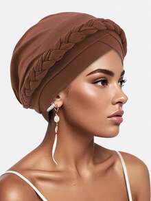 1 pieza Sombrero elástico de mujer con diseño de cruce, sombrero de moda vintage, apto para uso diario - Multicolor - Ver 11