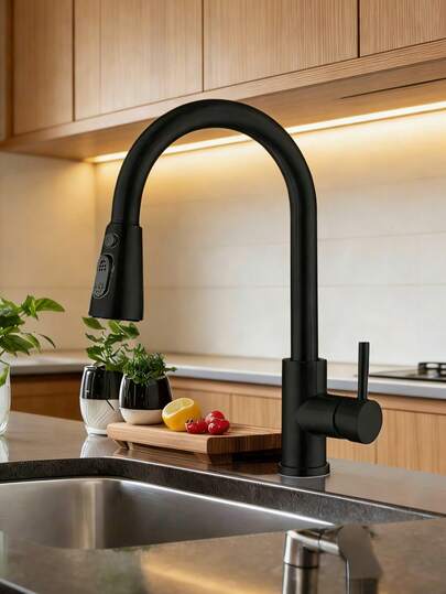 Kitchen Faucet Mixer Tap Single Lever 360° Swivel Sink Faucet Kitchen Faucet With Pull-Out Sprayer High Arc Faucet Hot And Cold Pull-Out Faucet Suitable For Kitchen And Bathroom