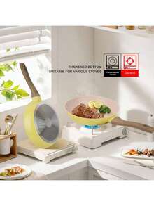 ABKOK 一套1/3个煎锅，加厚锅底，不粘涂层，易于清洁的木柄。有9.7英寸/11.3英寸/7.8英寸三种尺寸可选，适用于各种炉灶和厨房，不粘锅。 - 查看 5