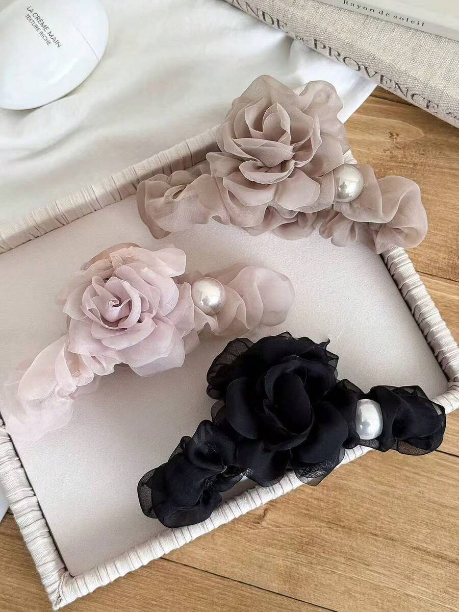 1个女士优雅高端网状大号发爪夹 - 彩色 - 查看 1