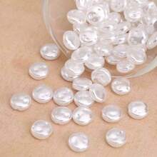 35颗不对称仿珍珠巴洛克风格散珠，DIY手机壳饰品配件、手链和耳环材料 - 白色 - 查看 1