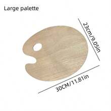 木质调色板鬃毛画笔套装，3 款油画丙烯画美术用品，30x24厘米/24x18厘米 - 木質調色盤 - 查看 6
