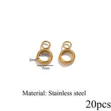 20 piezas de cuentas sueltas de acero inoxidable, clips para colgantes, anillos conectores para hacer pulseras y joyería DIY - Amarillo Oro - Ver 8