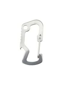 1 pieza Abridor de botellas tipo D pequeño de acero inoxidable con gancho de resorte, mosquetón multifuncional, cuerda antiperdi da, herramienta de montañismo, llavero, accesorio de llavero, llavero para hombres y mujeres, cadena de billetera, regalo de cumpleaños para amigos - Multicolor - Ver 12