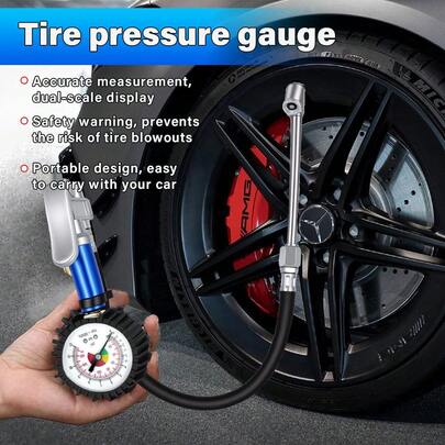 Portable Tire Pressure Gauge Pen - Durable, Compact Design For Accurate Readings And Improved Fuel Efficiency