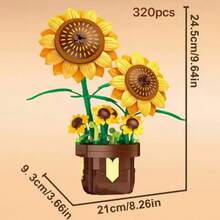 Gold Witch Hazel Potted Plant Brick Landscape Model, Fireplace Potted Plant Brick, Simulated Everlasting Flower Bouquet Assembled Brick, Enjoy Quiet Solitude - Multicolor - View 11