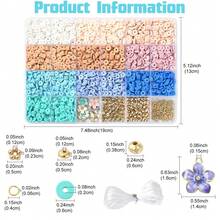 Bohemian Style DIY Bracelet Making Kit: 2200+ Flower Decor & Golden Decor Clay Beads. Multicolor Pink & Blue Friendship Jewelry Craft Set, Suitable For Women - Multicolor - View 7