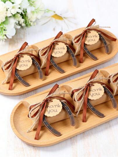 1 Set Colgante de herradura de la suerte vintage con cajas de kraft, decoración para bodas y fiestas, suministros de boda vintage, decoración de fiesta retro, decoración de fiesta de cumpleaños, decoración de mesa de comedor, regalos de tarjetas de agradecimiento DIY, decoraciones para despedida de soltera, decoración de fiesta de primavera, recuerdos de fiesta con tema vintage, recuerdos y regalos para invitados de bodas, regalos para fiestas de graduación, recuerdos de fiestas, decoración para el hogar
