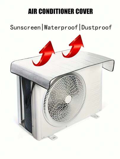 Outdoor Air Conditioner Dust Cover With Rain Shield And Sun Visor, All-Weather AC Unit Cover, Dual-Layer Design, Breathable, Easy Installation, Suitable For Home Use, UV Protection, Waterproof, Dustproof, Applicable For Patio, Outdoor AC Unit, Central AC Outdoor Unit Insulation Pad, Easy Installation, Suitable For Central AC Unit