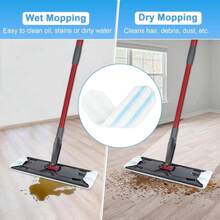 Mop Replacement Pads For O Cedar H2prO Flat Mop System, Mop Handle For O-Cedar H2pro Mop, Reusable Microfiber Mop Pads For Ocedar Flat Mop, Include 4 Mop Pad Refills And 4-Section Mop Handle - White - View 5