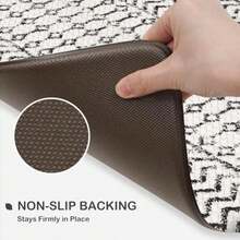Kitchen Mats for Floor 2 Piece Anti Fatigue Mats for Kitchen Floor Cushioned Non Slip Kitchen Mat Boho Rug for Laundry Office Black and White - 17,3 x 4717,3 x 29 - Ver 6