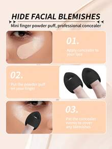 10pcs Eye Makeup Brushes + 5pcs Makeup Sponges Set, Soft Hair Eye Shadow Brush, Concealer Brush, Eyebrow Brush, Beginner Full Makeup Tools - Black - View 8