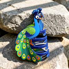 1pc Elegant Peacock Hair Clip, Fashionable And Versatile Back-Of-The-Head Hairpin, Anti-Slip Ponytail Hair Clip, Suitable For Daily Versatile Hair Accessory,Travel,Birthday - Multicolor - View 5