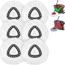 4 Pack Mop Heads Replacements Easy Wring Spin System, Microfiber Refills, Easy Cleaning Mop Replace - 6件組 1罐白色拖把 - 查看 12