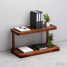 1 chiếc kệ để bàn bằng gỗ hai tầng, kệ đa chức năng dùng để đựng sách, văn phòng phẩm, hồ sơ, máy tính và các vật dụng văn phòng khác, giúp bàn làm việc gọn gàng và ngăn nắp cho văn phòng tại nhà. - Xem 3