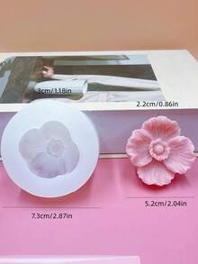 1pc New Floral Silicone Mold, DIY Adonis Aroma Candle, Fragrance Stone, Handmade Plaster, Resin Silicone Mold - A-White - View 2
