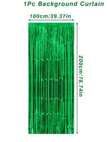 1件绿色夏威夷主题派对背景幕帘，夏季假日装饰绿色花环箔片流苏幕帘背景，绿色热带棕榈叶箔片横幅，适合丛林探险派对、夏威夷主题派对、绿色主题派对装饰，完美适用于夏季海滩派对、夏威夷派对、绿色主题派对 - 綠色 - 查看 13