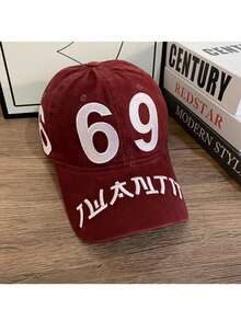 1pc New Spring/Summer Baseball Cap, Number 69 Street Fashion Snapback Hat, Unisex Sun Hat - A - View 5