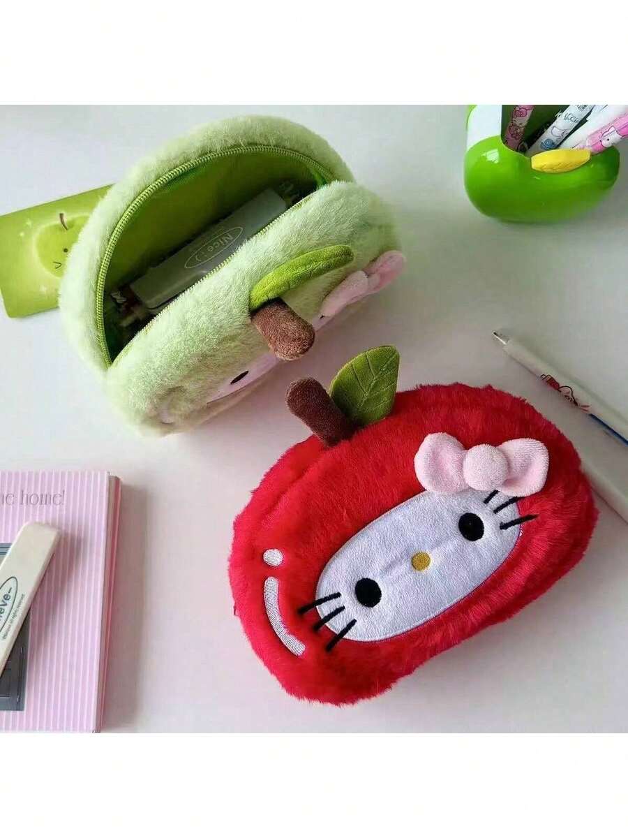 SANRIO Nueva estuche de lápices con estampado de leopardo de estilo chic Ins, caja de papelería de alta calidad y mullida, de gran capacidad para estudiantes - estuche para lápices - Ver 1