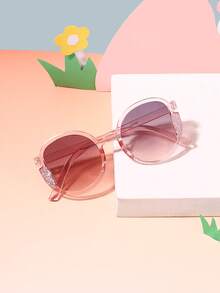 1 chiếc kính thời trang retro cho trẻ em 3-8 tuổi, gọng polycarbonate bất đối xứng màu hồng trong suốt, kiểu dáng giản dị, cá tính, đa năng, thích hợp cho các buổi đi chơi và tiệc tùng, kèm hộp đựng kính. - Nhiều màu - Xem 4