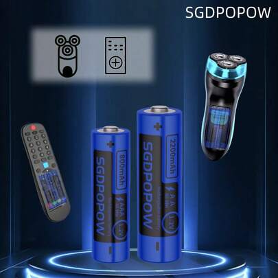 SGDPOPOW AA/AAA镍氢充电电池，采用全新设计材料，确保安全、稳定、耐用，并为各种电子设备提供持久的续航能力。
