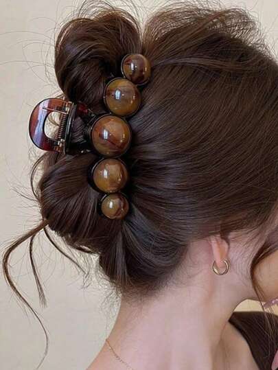 1 pieza Clip de pelo grande de perla falsa, adecuado para cabello grueso, accesorio de peinado elegante, regalo de belleza para mujeres, ideal para rellenar medias navideñas y clip de pelo de playa, accesorios de verano para el cabello, pinzas de playa