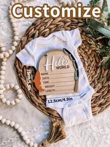 Bảng kỷ niệm sinh nhật bằng gỗ khắc tên theo yêu cầu, bảng độc quyền, có thể điền tên bé - Phụ kiện chụp ảnh thông báo sinh nhật - Phụ kiện chụp ảnh khắc tên. - Nhiều màu - Xem 12