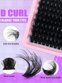 200pcs/180pcs/160pcs/140pcs/120pcs 8D Luxury Fluffy DIY Cluster Lashes - 14-20mm Mixed Length Eyelash Extension 0.07mm Russian D Curl Thick Reusable Dramatic Lashes Suitable For Beginners Easy To Use - 10 Rows (60D/80D/100D/120D/160D/200D Various Specifications) Cluster Lashes, Lash Clusters, Individual Lashes, False Eyelashes - D - View 5