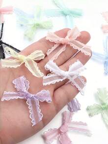 20pcs Lace Ribbon Bows, Sweet And Cute Style, Suitable For DIY Decoration, Gift Box Packaging, Hair Accessories, Clothing Decorations, Lingerie Accessories, DIY Hair Clips - View 11