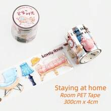 1 Cuộn Băng Keo Washi PET Họa Tiết Hoa Tươi, Hình Minh Họa Vẽ Tay Phong Cách Hoài Cổ, Nhãn Dán Chống Thấm Nước Có Giấy Lót, Thích Hợp Cho Sổ Lưu Niệm, Album Ảnh, Sổ Tay, Đồ Dùng Học Tập. - 1 cuộn - Xem 14