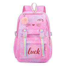 Ba lô hình mặt mèo dễ thương - Ba lô dung tích lớn với dây đeo vai có thể điều chỉnh, khóa kéo nhẹ, in hình Stitch và thiên thần, quà tặng sinh nhật hoặc quà tựu trường, ba lô thường ngày, thiết kế vui nhộn, bền chắc, phù hợp cho thanh thiếu niên, đồ dùng học tập thiết yếu cho năm học mới. - Nhiều màu - Xem 10