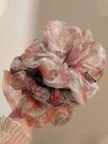 1pc Cloud Bubble Mesh Hair Scrunchie, Elegant Hair Tie, Ponytail Holder Hair Accessory - Multicolor - View 9