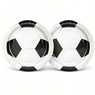 50 piezas Juego de vajilla con tema de fútbol, que incluye platos de 7 pulgadas y 9 pulgadas, vasos, ideal para fiestas deportivas, campamentos, barbacoas, picnics, bodas, fiestas y reuniones de cumpleaños, suministros perfectos para fiestas de fútbol, suministros de barbacoa, fiestas de ver fútbol, suministros para fiestas de cumpleaños