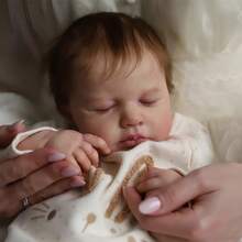 Esta muñeca reborn de 48 cm (19 pulgadas) es un juguete hecho a mano con la última tecnología de pintura 3D. Es un regalo maravilloso para cumpleaños infantiles, Navidad u otras festividades, y un compañero ideal para personas mayores. - por defecto - Ver 3