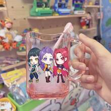 Hasbro Pamveon K-POP 女巫组合粉色塑料杯，万圣节 Boo！动漫人物印花牙刷杯带把手，粉丝专用可重复使用浴室漱口杯 - 彩色 - 查看 5