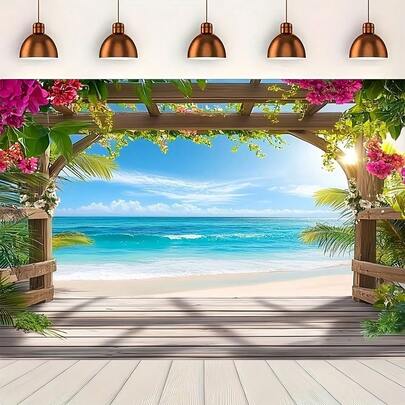 Tranh phong cảnh biển phẳng 2D khổ lớn, chất liệu vải trang trí - Phông nền chụp ảnh - Thích hợp cho các bữa tiệc ngoài trời/trong nhà, lễ hội, trang trí nhà cửa và làm đạo cụ chụp ảnh, trang trí cửa gara, có nhiều kiểu dáng và kích cỡ khác nhau.