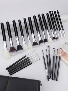 25Pcs Professional Makeup Brush Set Foundation Powder Concealer Eyeshadow Blending Blush Highlighter Natural-Synthetic Hair Brushes,Professional Makeup Brushes Set Suitable For Beginners And Professional Makeup Artists.(Black) - Multicolor - View 5