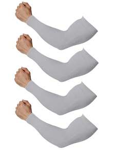 4 Pairs/1 Pair Unisex UV Protection Cooling Compression Arm Sleeves. These Compression Arm Sleeves Are Suitable For Providing UV Protection During Activities Such As Soccer, Golf And Volleyball. - Multicolor - View 2