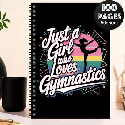 1 pièce Cahier de notes spirale esthétique de gymnastique - Journal de voyage pour passionnés de sports et organisateur de bureau - Cadeau pour gymnastes, agenda personnel - Cadeaux pour amis, sœurs et famille - Juste une femme passionnée de gymnastique