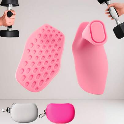2pcs Pink Grip Strength Equipment, Pink Cloth Box, Fingerless Non-Slip Fitness Gloves, Suitable For Men & Women Weight Lifting Handles, Gym Rubber Barbell Handles, Gym Rubber Weightlifting Non-Slip Fitness Handles, Best For Christmas, Perfect For Thanksgiving
