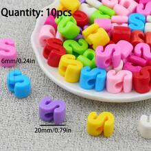 10 hạt acrylic có lỗ ở giữa, hạt chữ cái, dùng để làm trang sức DIY, đồ dùng xâu hạt và thủ công. - tự làm lấy - Xem 9